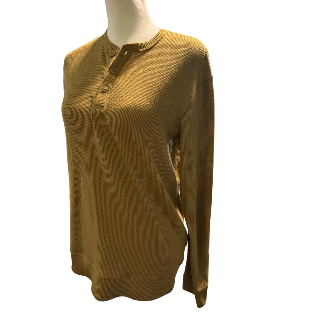 Patagonia Long Sleeve Waffle Knit Henley, Coriander Brown, Men's Size Medium